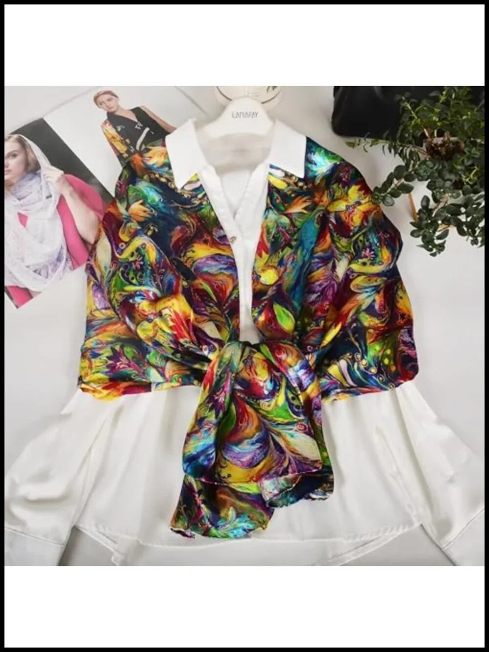 100% Mulberry Silk Scarf Wrap Shawl 67x20 Lightweight Floral Print Multi-Way